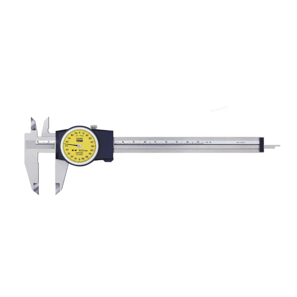 Tesa 00510004 Dial Caliper, Range 0-150mm, Graduation 0.02mm