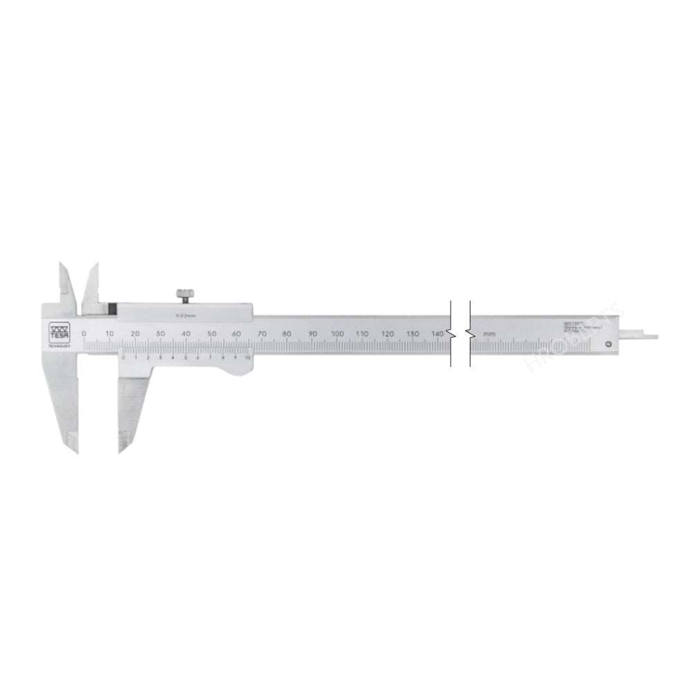 Tesa 00510071 Vernier Caliper, Range 0-200mm, Graduation 0.02mm