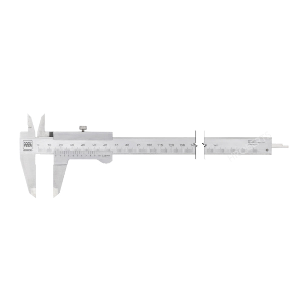 Tesa 00530111 Vernier Caliper, Range 0-200mm / 0-8", Graduation 0.02mm / 0.001"