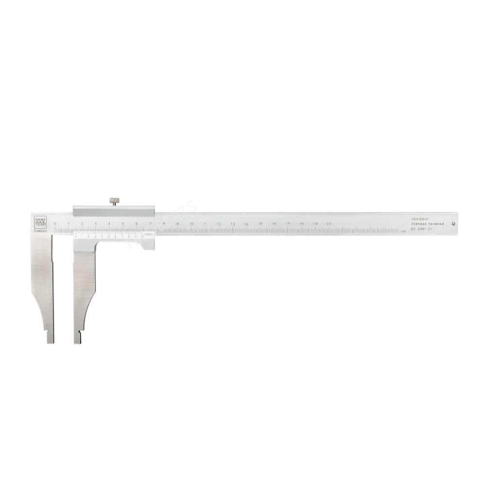 Tesa 00510506 Vernier Caliper with Nib Style Jaws, Range 0-200mm, Graduation 0.05mm