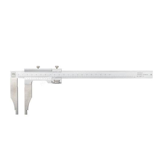 Tesa 00510602 Vernier Caliper with Nib Style Jaws, Range 0-200mm, Graduation 0.05mm with Fine Adjustment