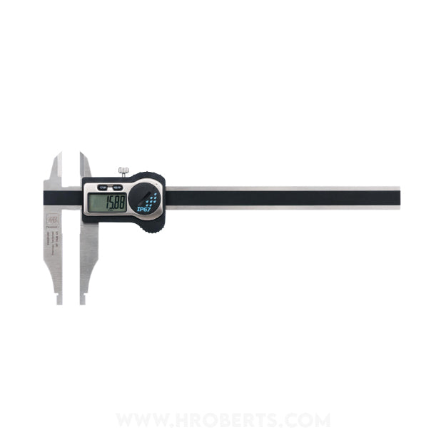 Tesa 00530434 Digital Caliper with Nib Style Jaws and Knife Edge External Jaws, Range 0-500mm / 0-20", Resolution 0.01mm / 0.0005"