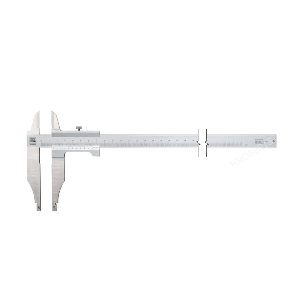 Tesa 00530842 Vernier Caliper with Nib Style Jaws and Knife Edge External Jaws, Range 0-500mm /  0-20", Graduation 0.05mm / 1-128" with Fine Adjustment