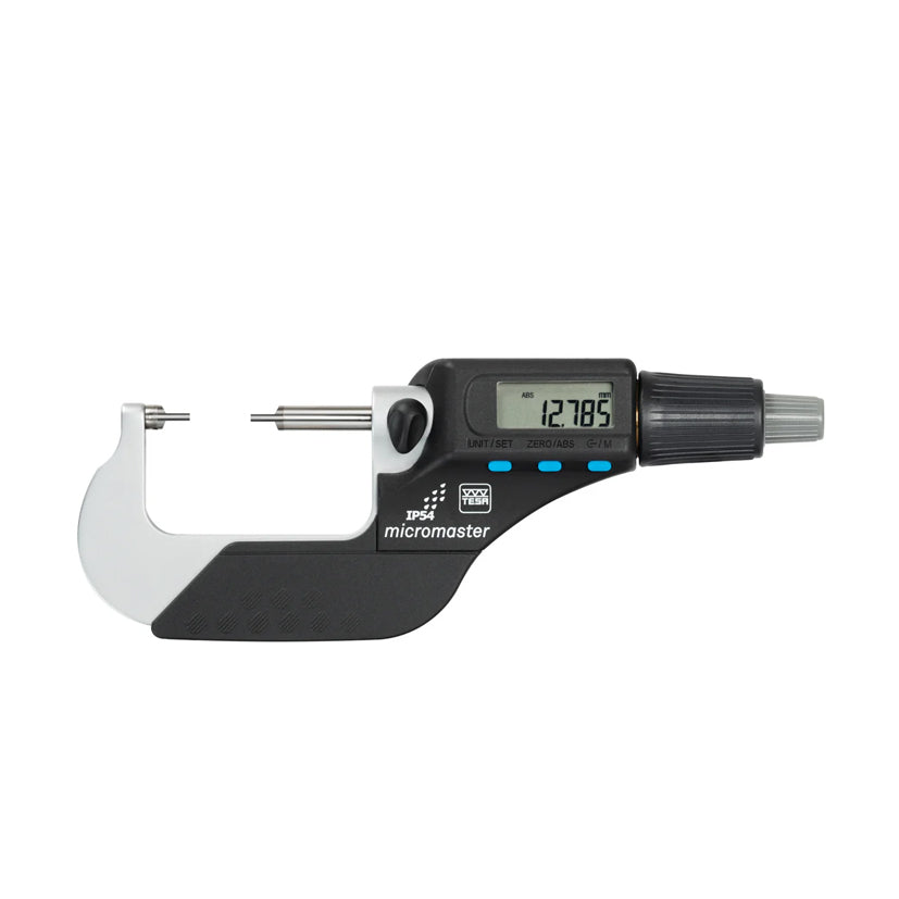 Tesa 06030034 Micromaster Digital Spline Micrometer, Range 0-30mm / 0-1.2", Resolution 0.001mm / 0.00005"