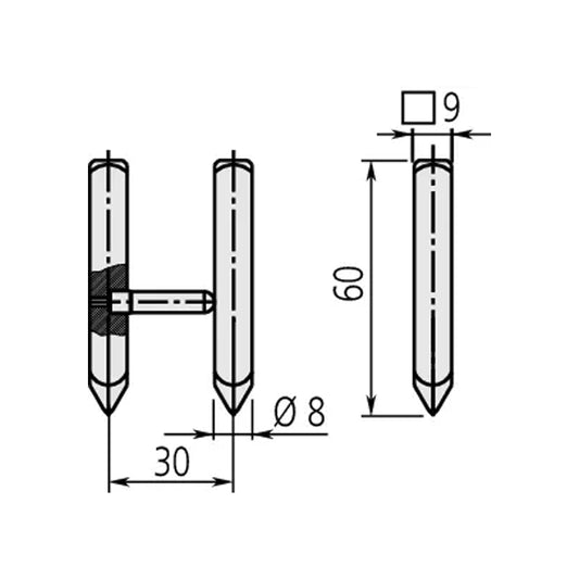 Mitutoyo 07CZA055 Scriber Type ( 2 pcs ) for Digital Coolant Proof Interchangeable Jaw Carbon Fibre Calipers