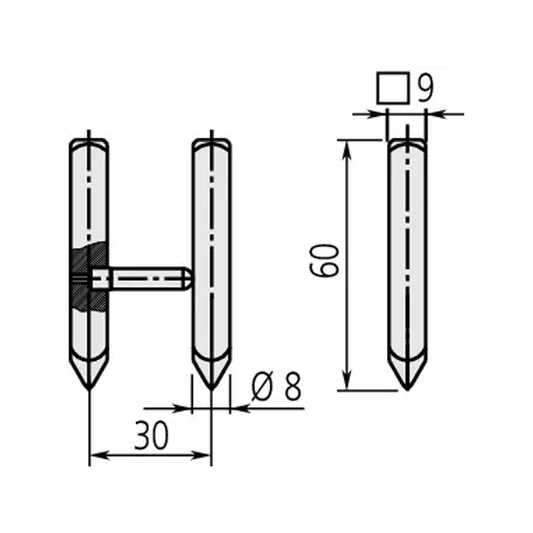 Mitutoyo 07CZA061 Scriber Type ( 2 pcs ) for Digital Coolant Proof Interchangeable Jaw Carbon Fibre Calipers