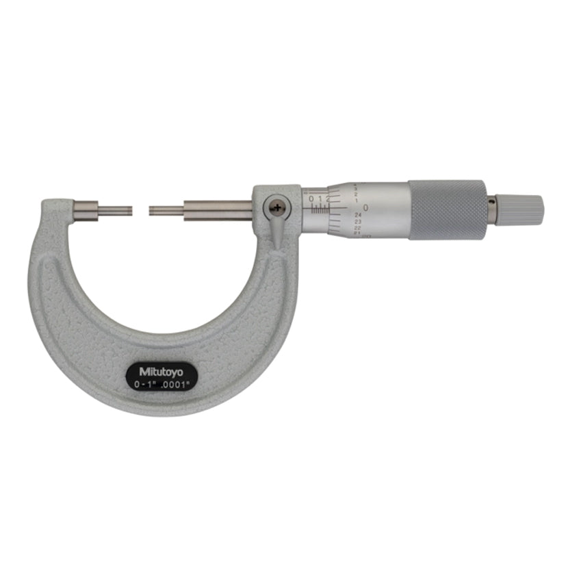 Mitutoyo 111-166 Spline Micrometer, Range 0-1", Graduation 0.001"