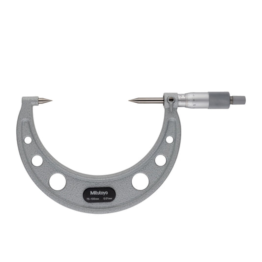 Mitutoyo 112-204 Point Micrometer, Range 75-100mm, Graduation 0.01mm, 30 Degree Steel Tipped