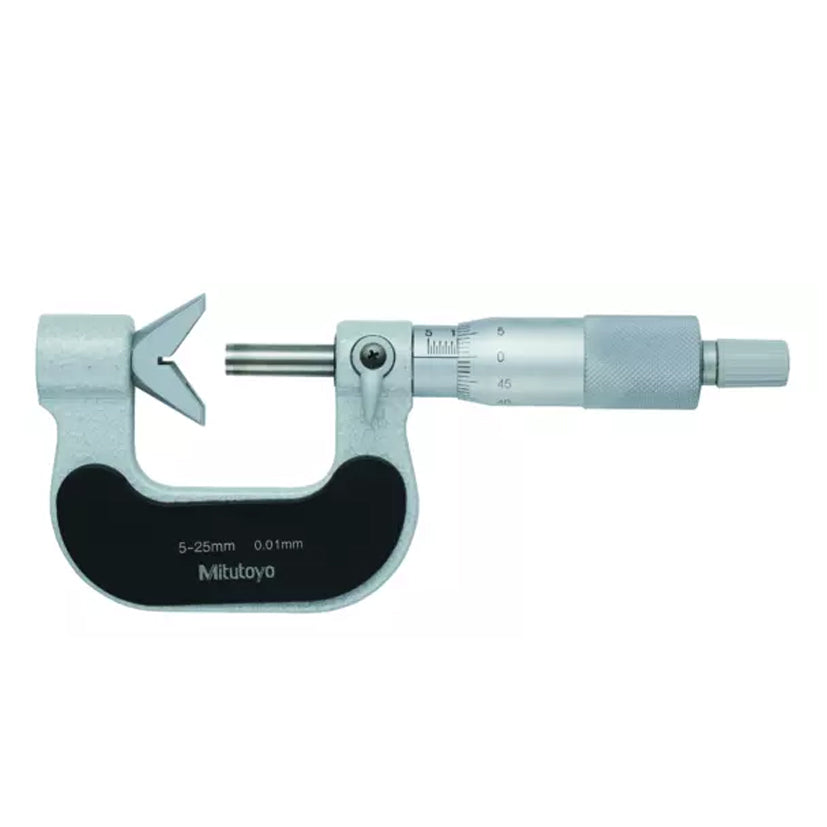 Mitutoyo 114-113 Three Flute V-Anvil Micrometer, Range 1-1.6", Graduation 0.0001"