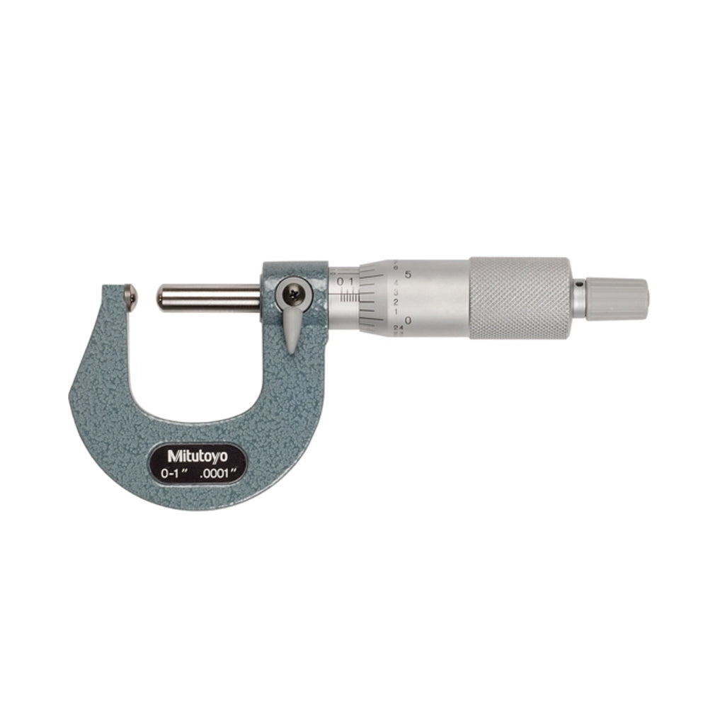 Mitutoyo 115-253 Spherical Anvil and Spindle Tube Micrometer, Range 0-1", Graduation 0.0001"