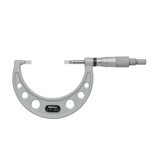 Mitutoyo 122-127-10 Blade Micrometer, Range 2-3", Graduation 0.0001", Non-Rotating Spindle