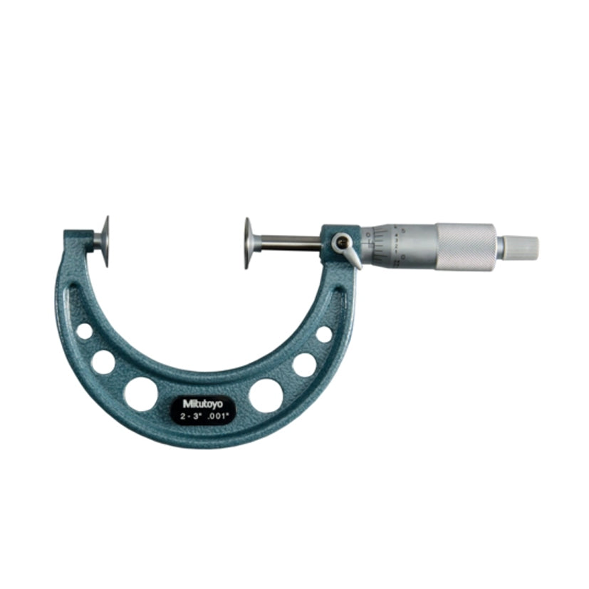 Mitutoyo 123-127 Disc Micrometer, Range 2-3", Graduation 0.001"