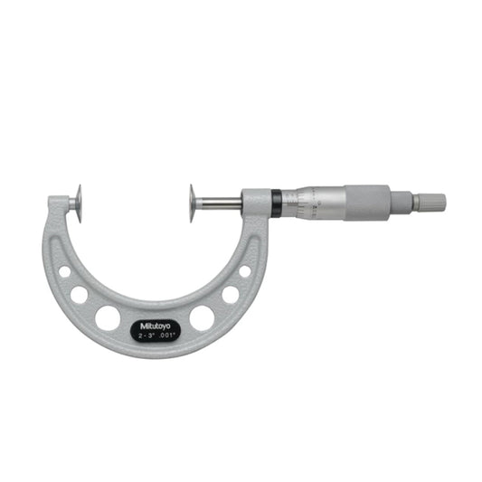 Mitutoyo 169-206-10 Non-Rotating Spindle Disc Micrometer, Range 2-3", Graduation 0.001", Disc Dia 20mm