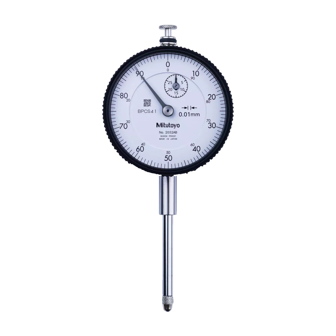 Mitutoyo 2052A Dial Indicator, Graduation 0.01mm, Range 30mm, Scale 0-100, Bezel Diameter 57mm