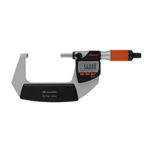 Mitutoyo 293-142-40 Digimatic Digital (Metric Only) Quantumike Fast Action Micrometer, Range 50-75mm, Resolution 0.001mm with SPC Data Output