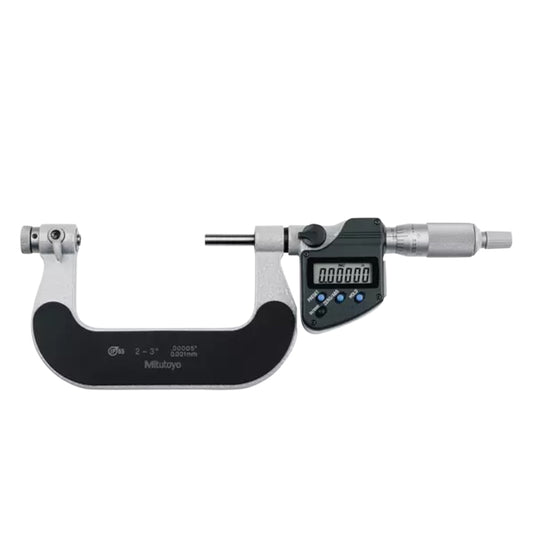 Mitutoyo 326-353-30 Digimatic Digital Interchangable Anvil Screw Thread Micrometer, Range 2-3" /  50.8-76.2mm, Resolution 0.00005" / 0.001mm, IP65, with SPC Data Output