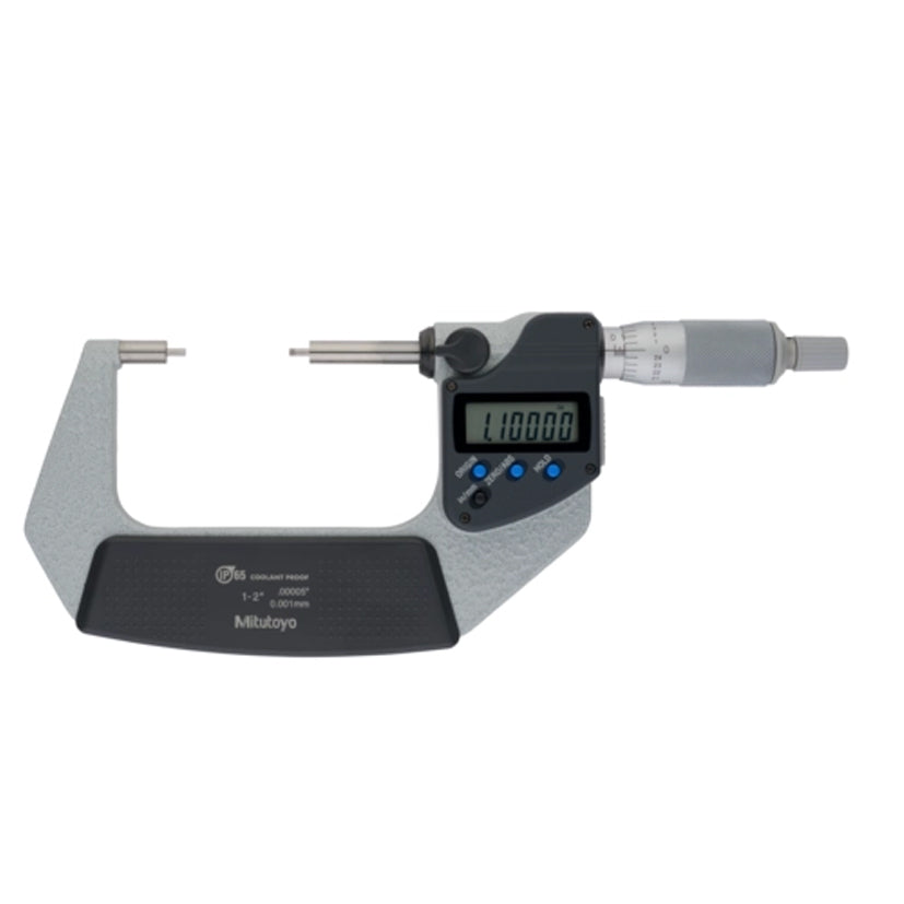 Mitutoyo 331-362-30 Digimatic Digital Spline Micrometer, Range 1-2" / 25.4-50.8mm, Resolution 0.00005" / 0.001mm, IP65, with SPC Data Output