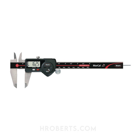 Mahr 4103065 16 EWR IP67 Digital Caliper with Data Output 0-150mm/6", Round Depth Rod, With Thumb Wheel