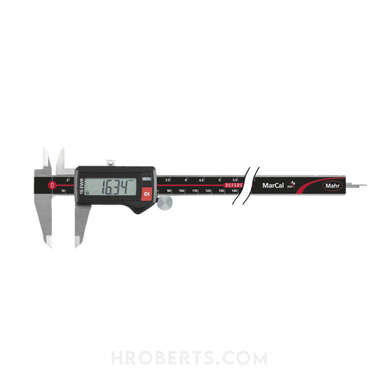 Mahr 4103305 16 EWR IP67 Digital Caliper 0-200mm/8", Rectangle Depth Rod, With Thumb Wheel