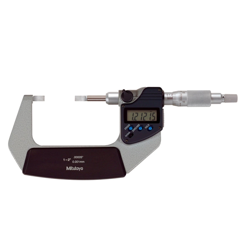 Mitutoyo 422-331-30 Digimatic Digital Blade Micrometer, Range 1-2" / 25.4 - 50.8mm, Resolution 0.00005" / 0.001mm with SPC Data Output, Non-Rotating Spindle