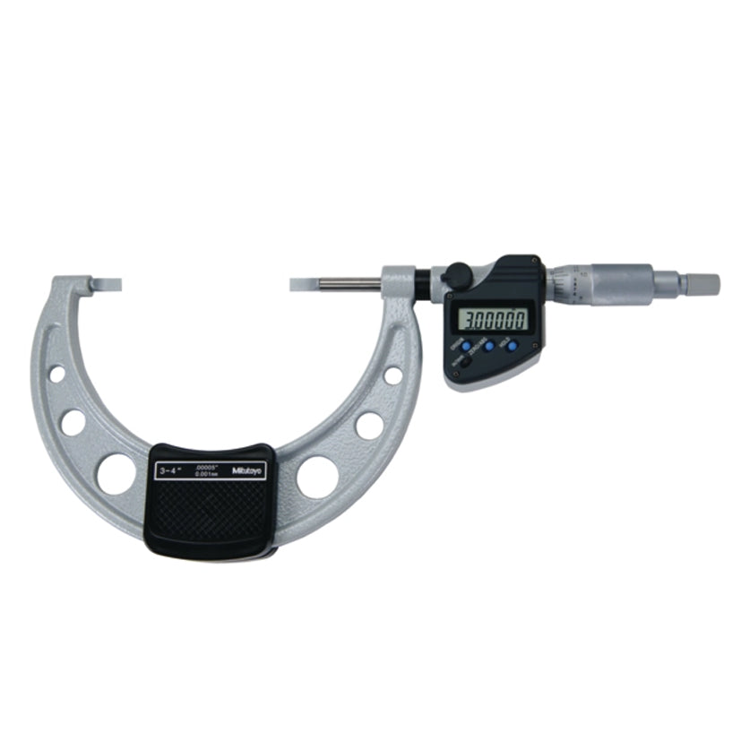 Mitutoyo 422-333-30 Digimatic Digital Blade Micrometer, Range 3-4" /  76.2 - 101.6mm, Resolution 0.00005" / 0.001mm with SPC Data Output, Non-Rotating Spindle