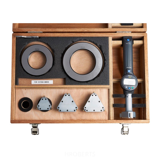 Mitutoyo 568-936 Abolute Digmatic Digital Borematic Snap-Open Bore gauge, Interchangable-Head Set 3-Point Contact, Range 2-4" / 50.8-101.6mm, Resolution 0.00005" / 0.001mm with SPC Data Output, Supplied with Setting Rings