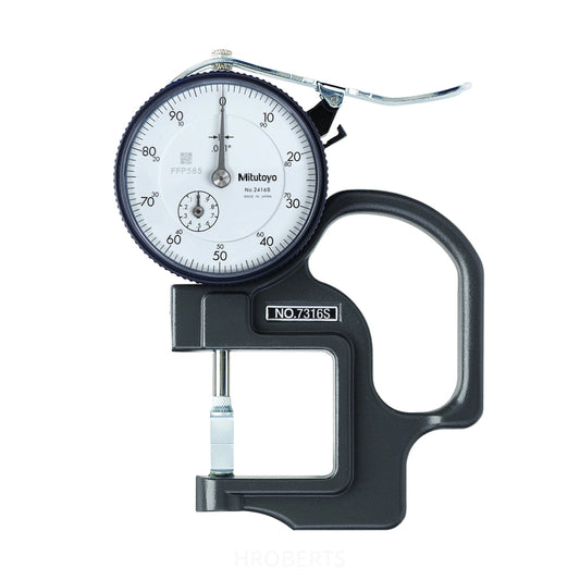 Mitutoyo 7316A Dial Thickness Gauge, Range 0-0.5", Graduation 0.001"