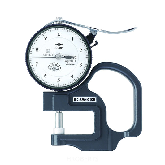 Mitutoyo 7326A Dial Thickness Gauge, Range 0-0.05", Graduation 0.0001"