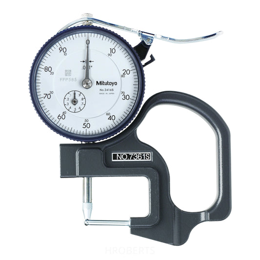 Mitutoyo 7361A Dial Thickness Gauge, Range 0-0.5", Graduation 0.001"