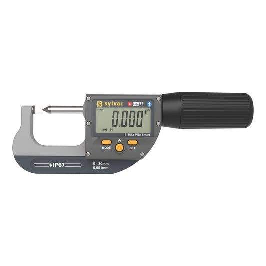 Sylvac 30-803-0309 S_Mike Pro Digital Crimp Micrometer, Range 0-25mm, Resolution 0.001mm