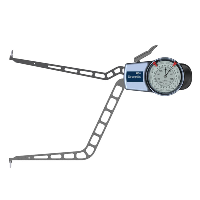 Kroeplin H4150 Internal Caliper Gauge, Range 150-200mm, Graduation 0.05mm, Measuring Depth 192mm, Measuring Contact Ball 2mm Diameter, IP65 Protection