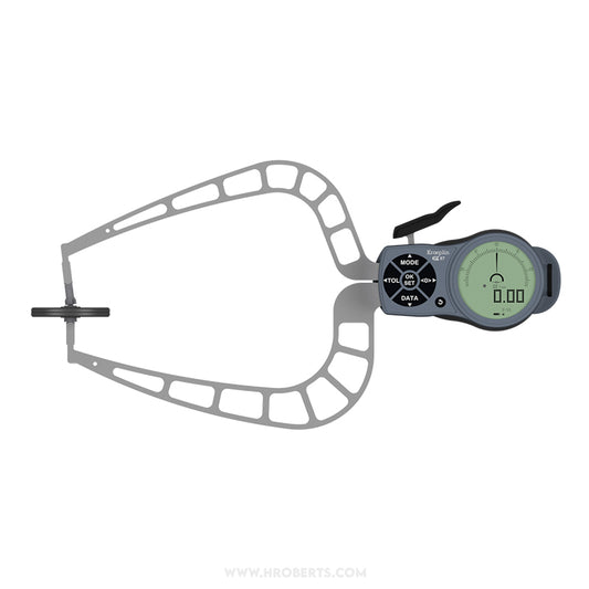 Kroeplin K450T Digital External Caliper Gauge, Range 0-50mm, Resolution 0.001, 0.002, 0.005, 0.01, 0.02, 0.05mm, Measuring Depth 167mm, Measuring Contact Flat 50mm, IP67 Protection, Metric / Imperial Switchable