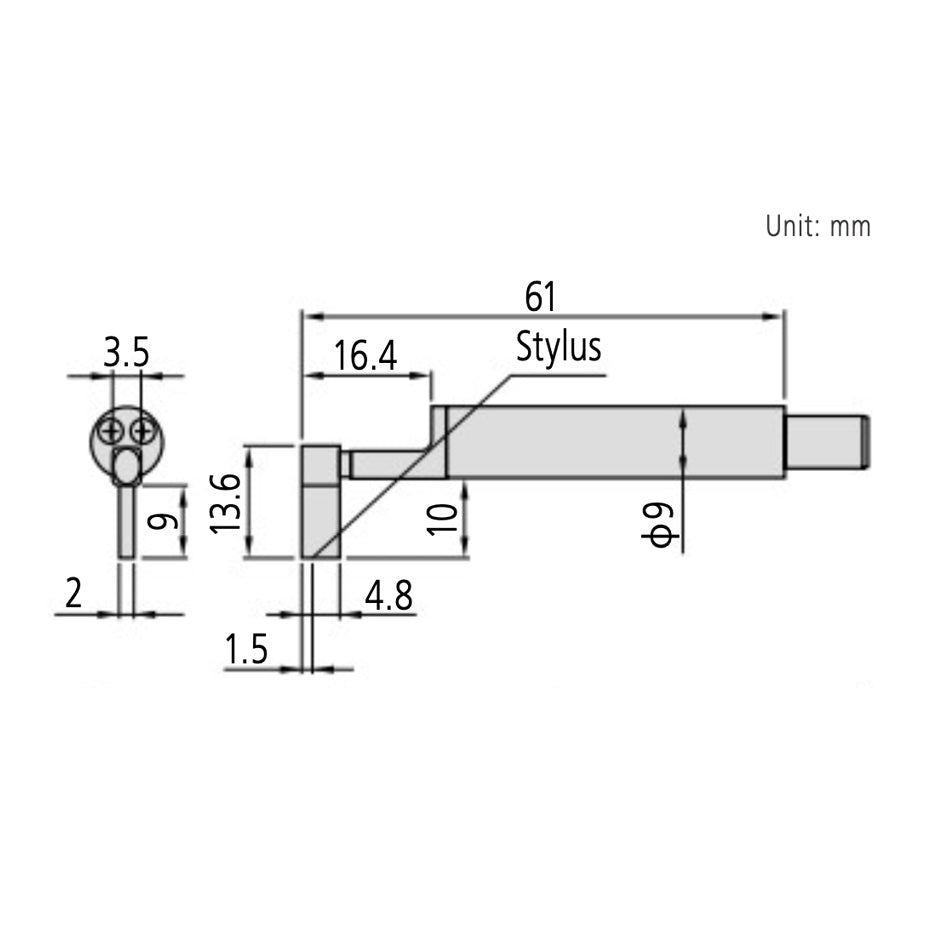 Mitutoyo 178-385 Deep Groove Detector, 2µm, 60°