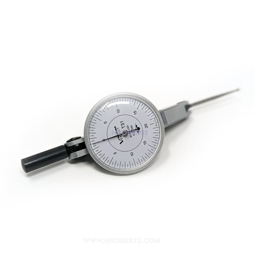 Verdict 01-3031 T31 Imperial Lever Dial Indicator Horizontal Type, Graduation 0.0005", Range 0.040", Scale 0-20-0, Stylus Length 1.622", Bezel Diameter 1.3/8""