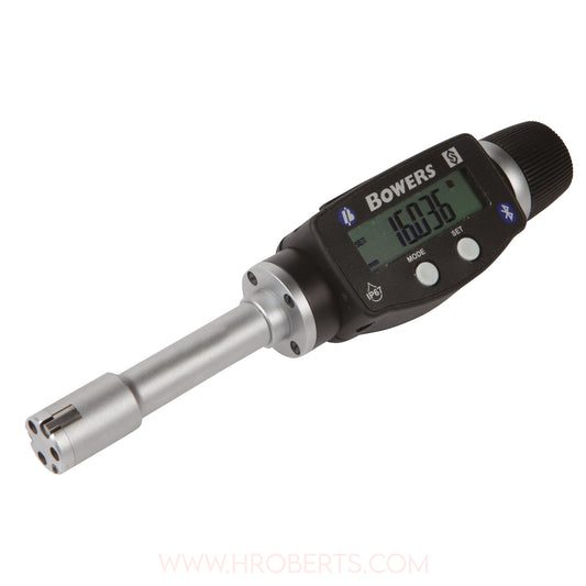 Bowers XTD16M-BT Digital Bore Gauge, Range 16-20mm, Resolution 0.001mm, 3-Point Contact with Bluetooth, Supplied with Setting Ring and Ukas Certificate